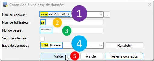 Connexion à la base de données